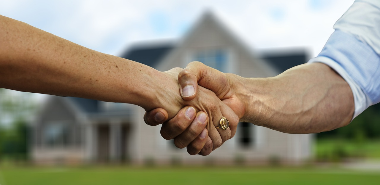 Realtor shaking hands with a client